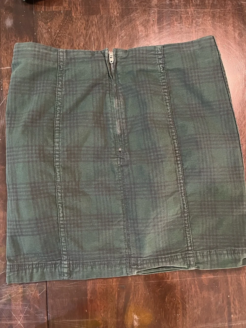 Free People Green Navy Tartan Plaid Mini Skirt, Sz 8